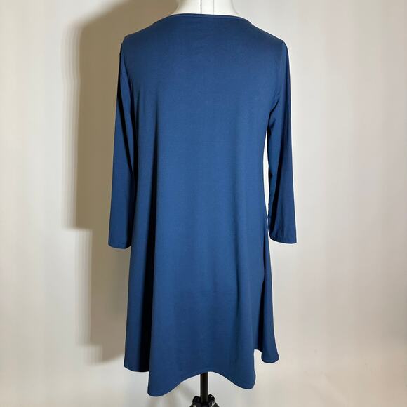 St. John's Bay Blue Thankful Thanksgiving Fall Dress Womens Size Medium M Floral - Picture 7 of 10